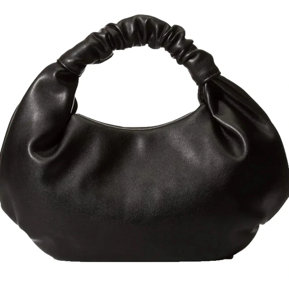 Hobo Pocketbook NEW Black Faux Leather Soft Top Handle Going Out Purse Tote Bag